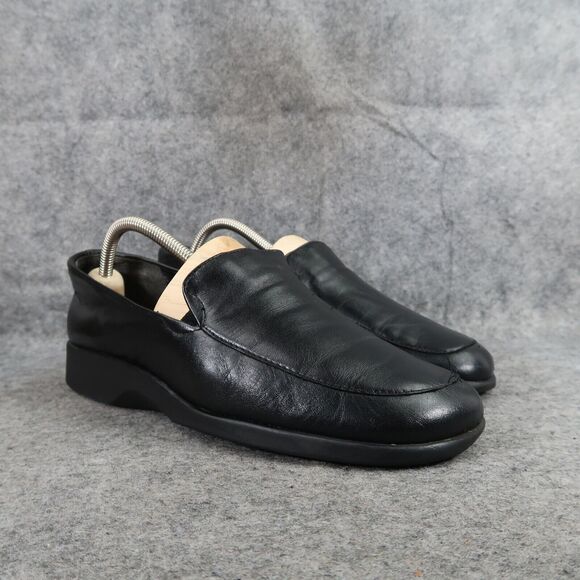 Naturalizer Shoes Womens 10 Slip On Loafer Flats Leather Classic Black Comfort - Picture 1 of 15